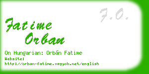 fatime orban business card
